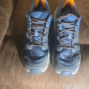 Hoka Men's Blue Trail Running Shoes with Orange Accent